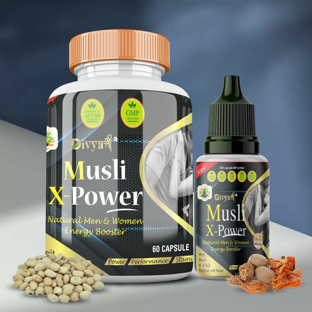 Divya Shree Musli X-Powder Capsule & Musli X-Power Oil Combo - Distacart