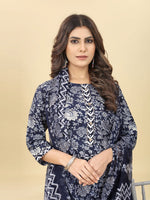 Thumbnail for Kalini Floral Printed Gotta Patti Kurta with Trousers & Dupatta - Distacart