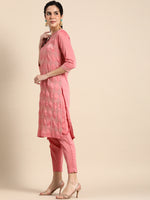 Thumbnail for Sangria Women Thread Work Kurta With Trousers - Distacart