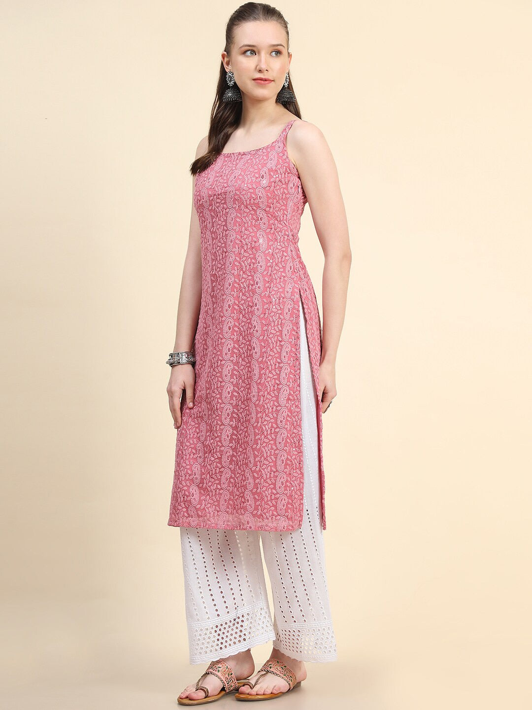 Kalini Ethnic Motifs Embroidered Sequinned Kurta - Distacart