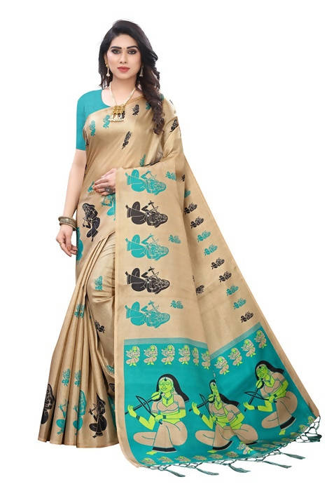 Vamika Brown Kalamkari Print With Jhalar Khadi Silk Saree (SHABRI RAMA )