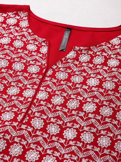 HERE&NOW Embroidered Thread Work Kurta - Distacart