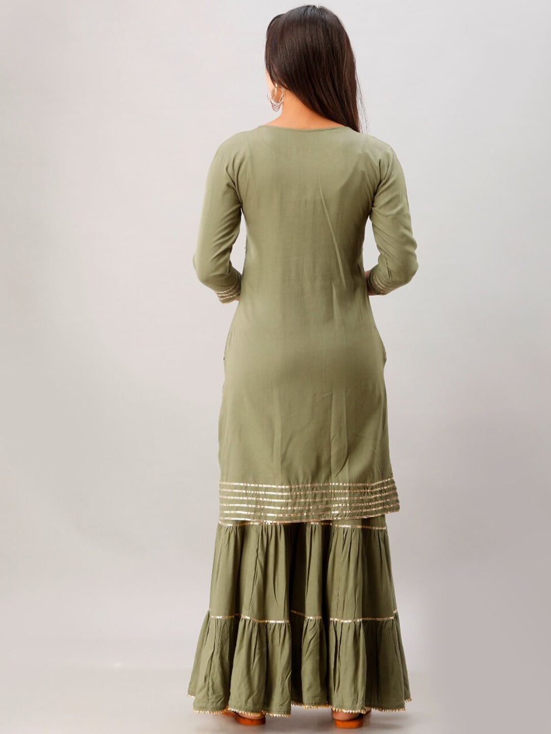 Kalini Women Green Kurta with Sharara - Distacart