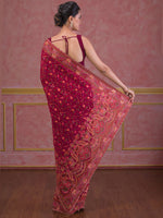 Thumbnail for Koskii Ethnic Motifs Embroidered Poly Georgette Saree - Distacart