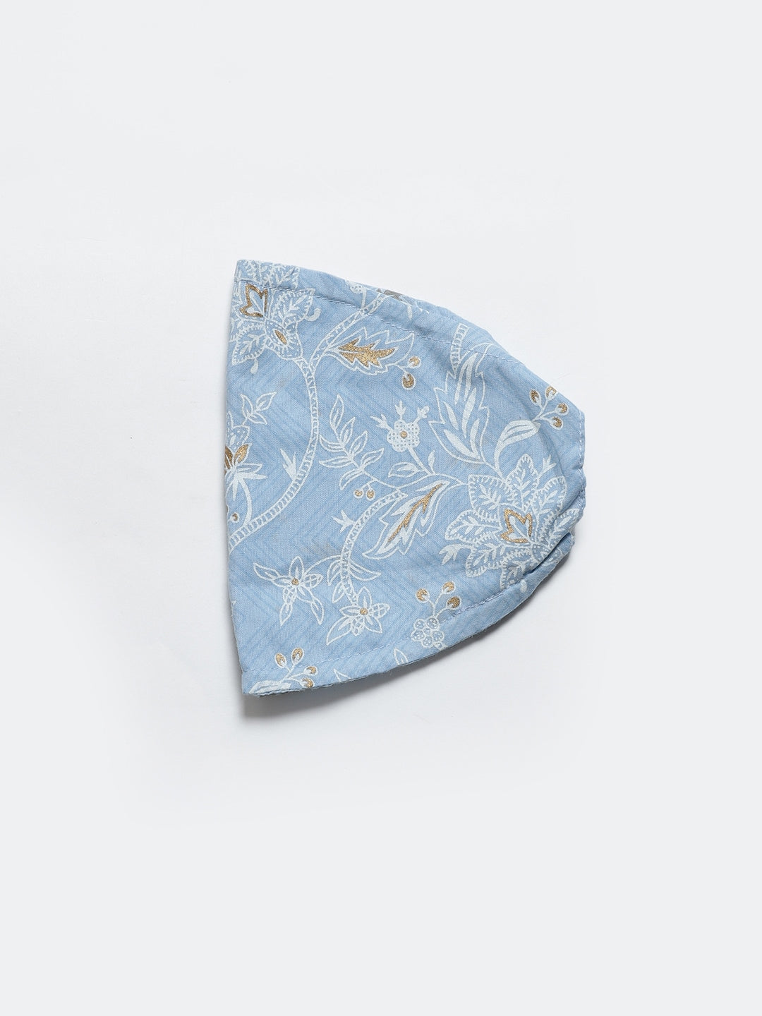Libas Blue & White Ethnic Motifs Printed Cotton Maxi Dress - Distacart