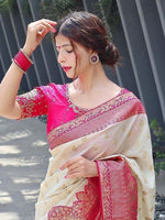 Thumbnail for Kalini Ethnic Motifs Woven Design Zari Banarasi Saree - Distacart