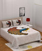 Vamika Printed Cotton Cream Bedsheet With Pillow Covers 