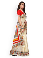 Thumbnail for Kalini Off-White Khadi Silk Printed Khadi Saree - Distacart