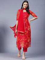 Thumbnail for Kalini Women Floral Printed Kurta With Trousers & Dupatta - Distacart