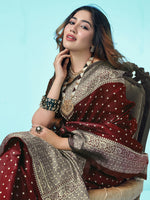 Thumbnail for Kalini Ethnic Motifs Zari Art Silk Banarasi Saree - Distacart