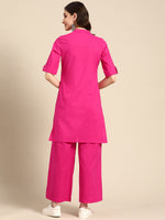 Thumbnail for Sangria Women Pure Cotton Kurta with Palazzos - Distacart