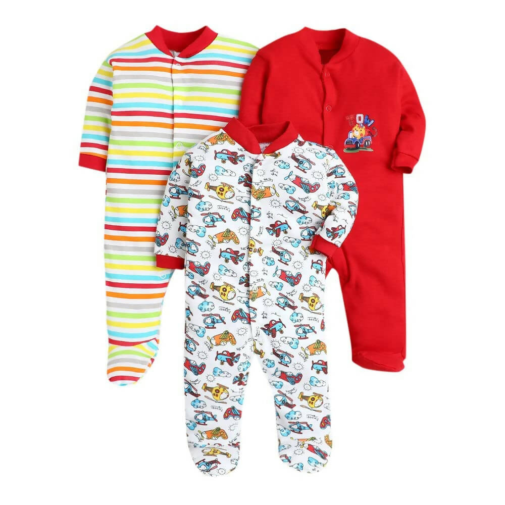 Daddy - G Rompers/Sleepsuits/Jumpsuit /Night Suits for New Born Babies - Red - Distacart