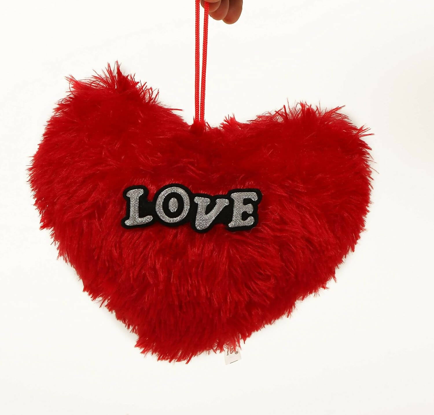 Tied Ribbons Valentine Gift With Heart Shape Pillow Fur Cushion (Red) - Distacart