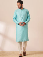 Thumbnail for Manyavar Men Woven Design Straight Kurta with Pyjamas - Distacart