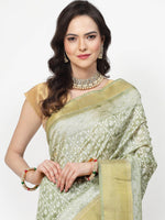 Thumbnail for Kalini Floral Zari Pure Cotton Saree - Distacart