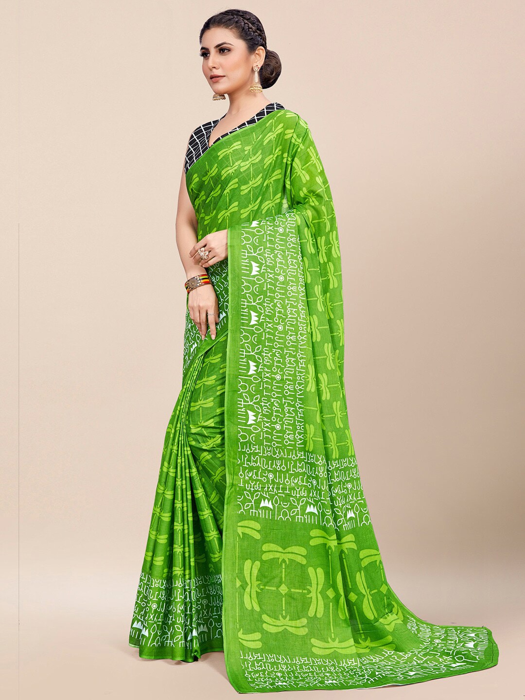 Saree Mall Abstract Printed Pure Cotton Bagh Sarees - Distacart