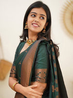 Thumbnail for Kalini Woven Design Ethnic Motifs Zari Banarasi Saree - Distacart