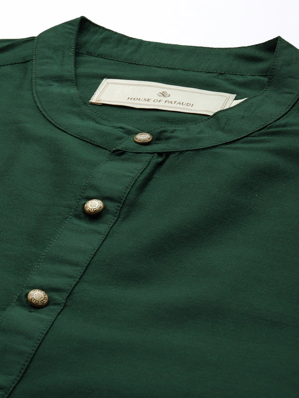 House of Pataudi Men Sequinned Rozana Kurta with Pyjamas - Distacart