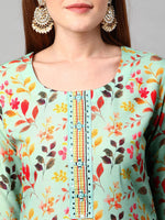 Thumbnail for Kalini Women Floral Printed Kurta With Trousers & Dupatta - Distacart