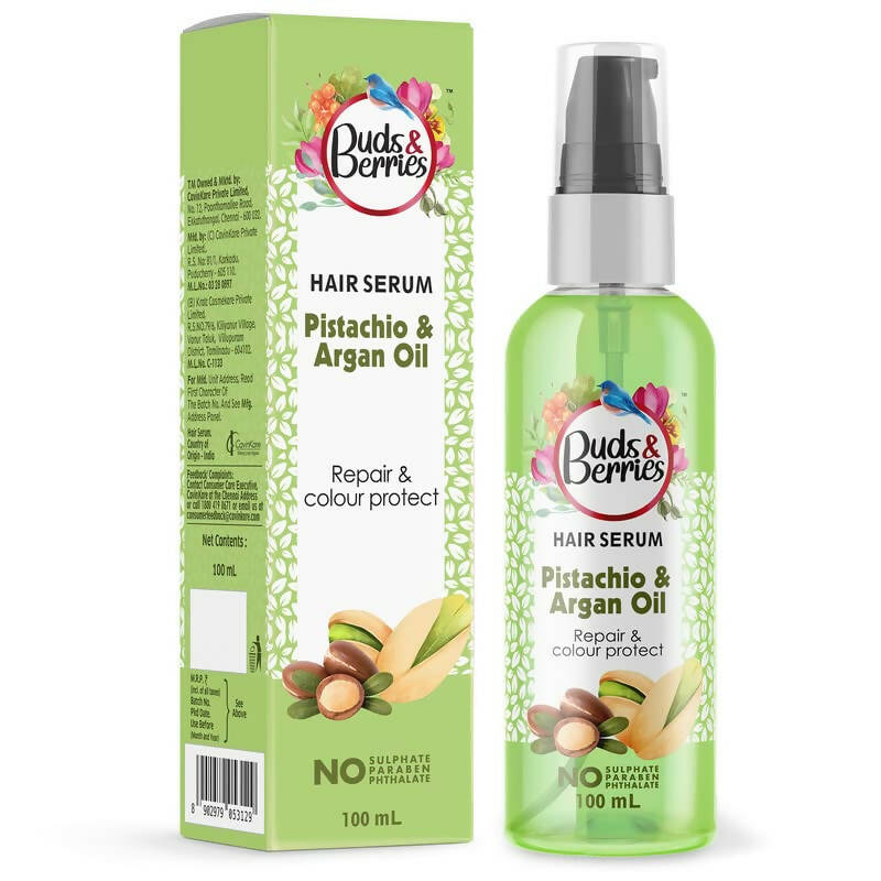 Buds & Berries Colour Protectant Hair Serum With Pistachio And Argan Oil - Distacart