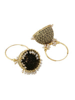 Thumbnail for NVR Women Gold Toned Contemporary Jhumkas Earrings - Distacart
