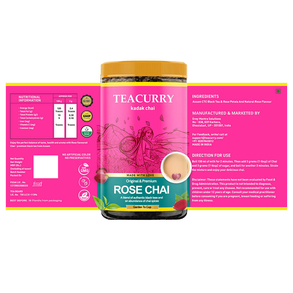 Teacurry Rose Chai Powder - Distacart