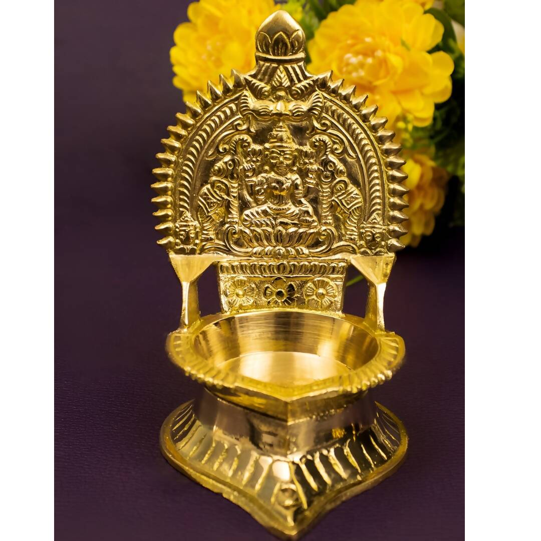Spillbox Gold-Toned Brass Kamachi Diya Pooja Essential - Distacart