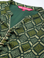 Thumbnail for Varanga Women Green Bandhani Printed Anarkali Kurta - Distacart