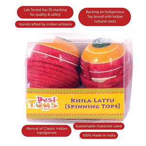 Desi Toys Spinning Tops/ Lattu/Bhavra PO2 - Distacart