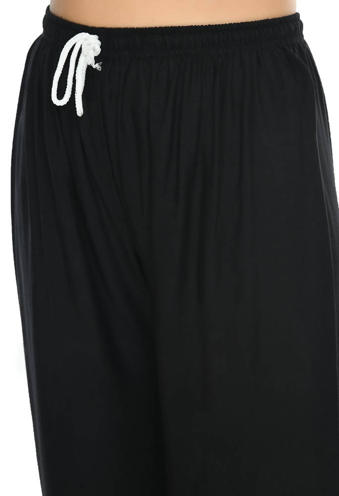 Mominos Fashion Moeza Reyon Cotton Black Cut Work Palazzo