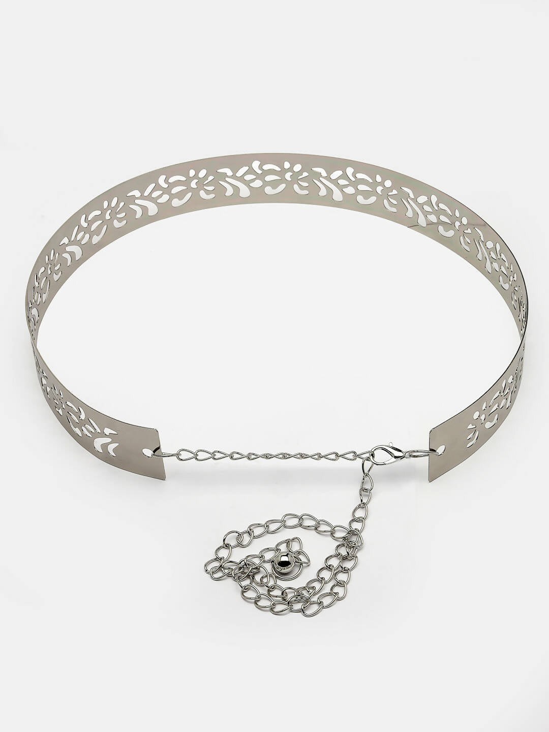 NVR Women Circular Silver Plated Adjustable Broad Belt - Distacart