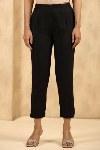 Juniper Women's Black Rayon Flex Solid Straight Pant - Distacart