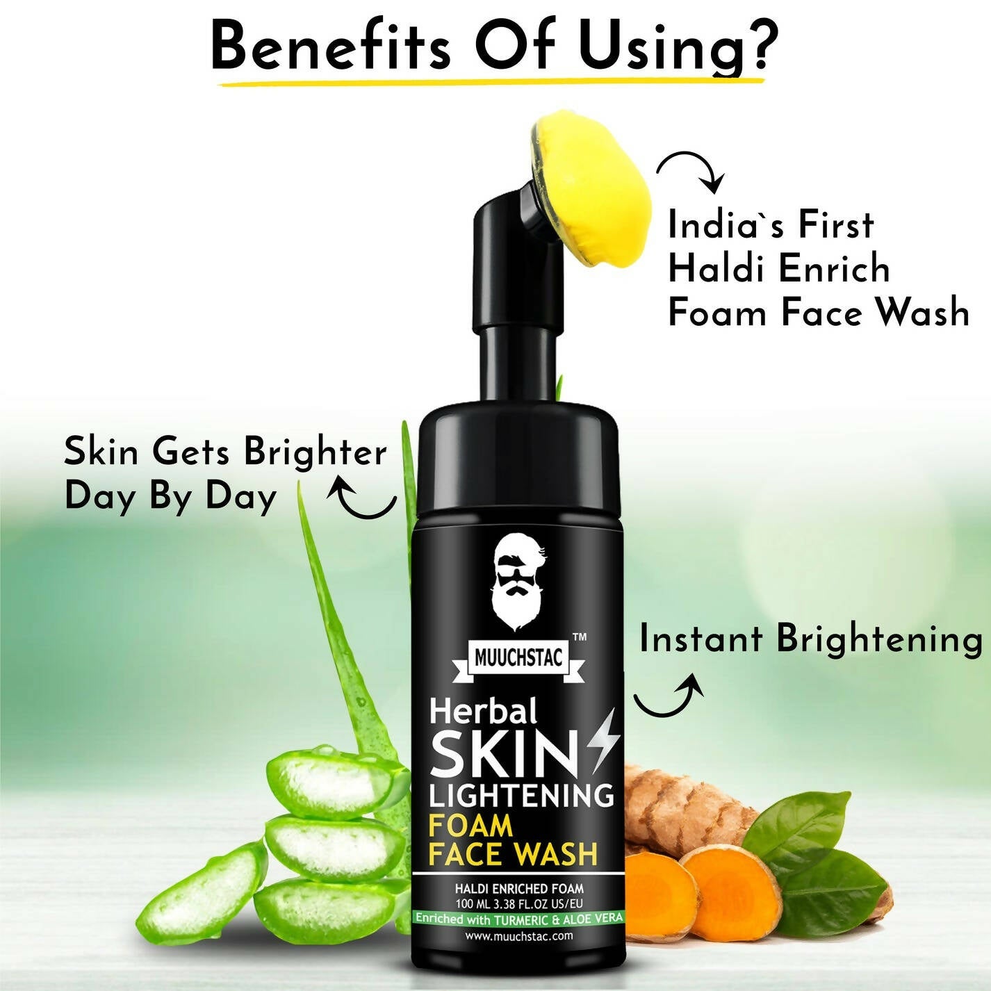 Muuchstac Herbal Skin Lightening Foam Face Wash - Distacart