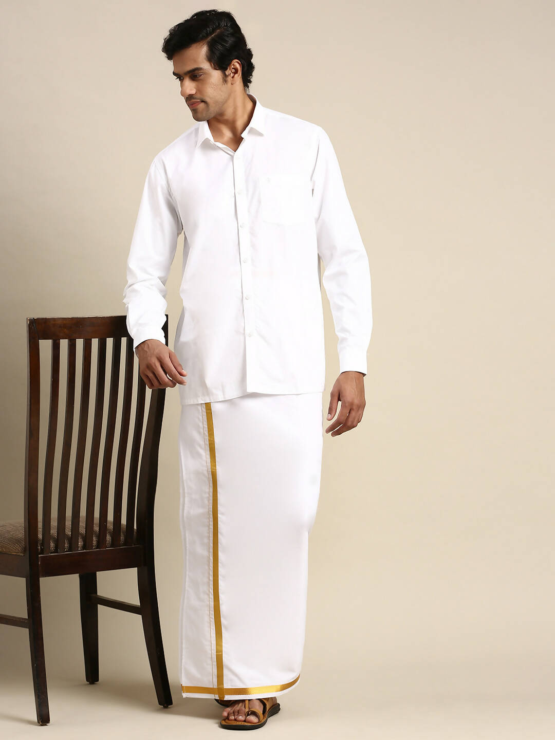 Ramraj Cotton Mens Full Sleeve Formal 100 % Cotton White Shirt - Distacart