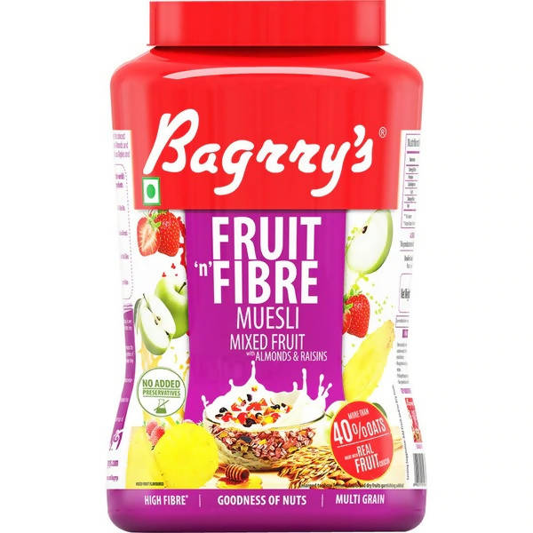 Bagrry's Fruit 'n Fibre Muesli with Mixed Fruit - Distacart