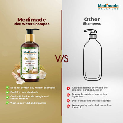 Medimade Wellness Volumizing Hair Growth Rice Water Shampoo - Distacart