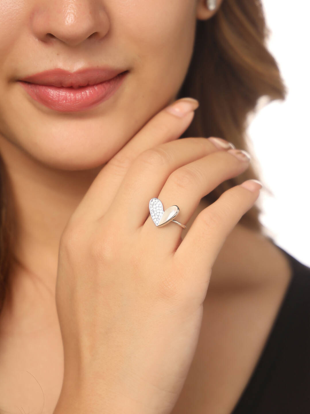 NVR Women's Stylish Latest Silver Plated Ring With Ad Stones - Distacart