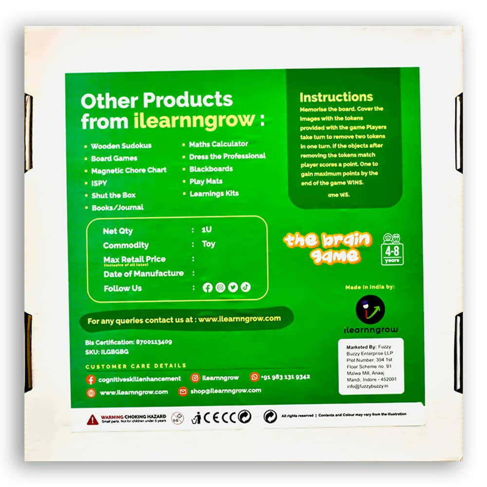 iLearnngrow Kid's Brain Board Game to Improve Memory and Observation Skills for Age 5 - 10 Years - Distacart