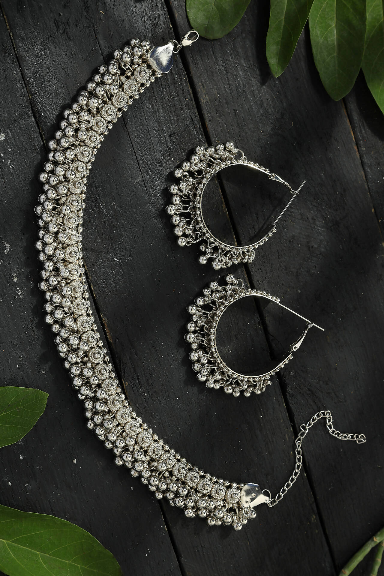 Mominos Fashion Johar Kamal Silver-Plated Brass Finish Ghungroo Work Choker For Women - Distacart