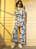 Blue Crepe Digital Printed Top With Matching Trouser - Shivani - Distacart