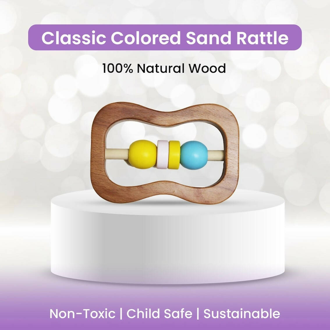 Matoyi Classic Sand Timer Wooden Rattle For Babies - Distacart