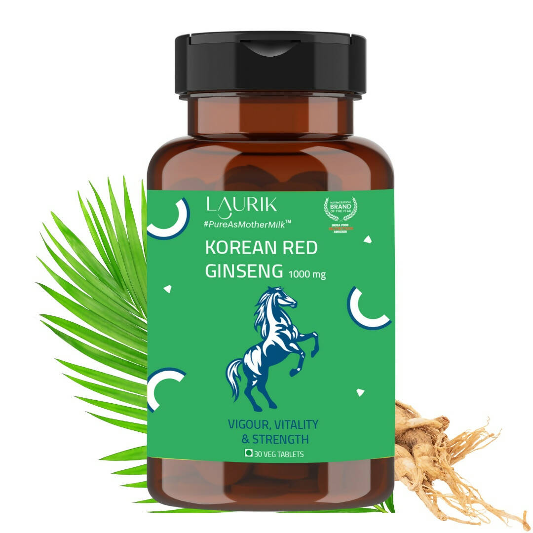 Laurik Koren Red Ginseng 1000Mg Tablets For Men | Natural Plant-Based Supplement For Energy & Stamina - Distacart