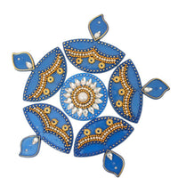 Thumbnail for Kundan HandiKrafts Diya Rangoli Blue (Baby) - Distacart