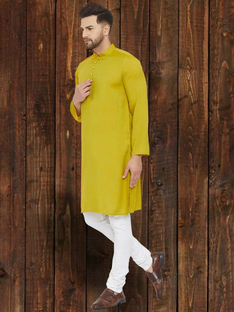 Even Apparels Yellowish Green Wedding Kurta - Green - Distacart