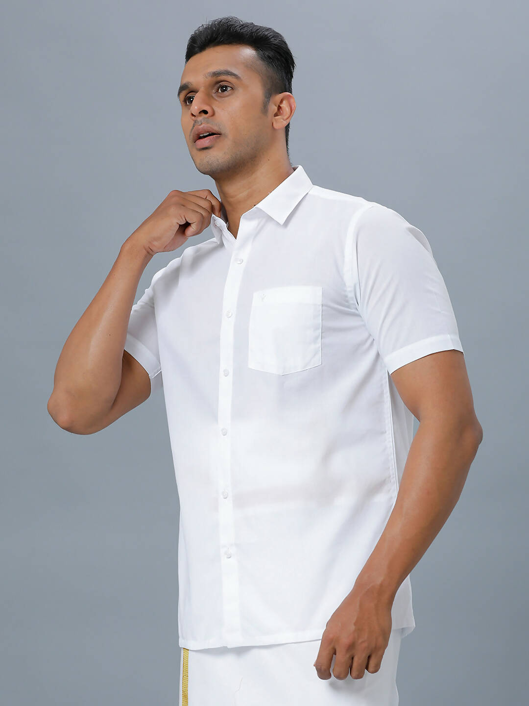 Ramraj Cotton Mens Half Sleeve Formal 100 % Cotton White Shirt - Distacart