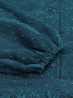 Thumbnail for Janasya Teal Dobby Weave Kurta - Distacart