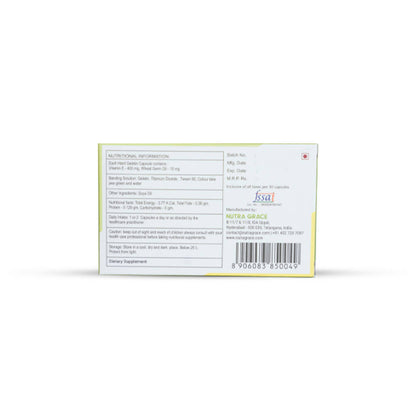 Nutra Grace Vitamin E 400mg + Wheat Germ Oil 10mg Capsules - Distacart