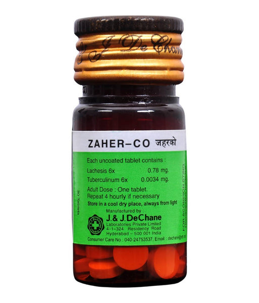 J & J Dechane Homeopathy Zaher-Co Tablets