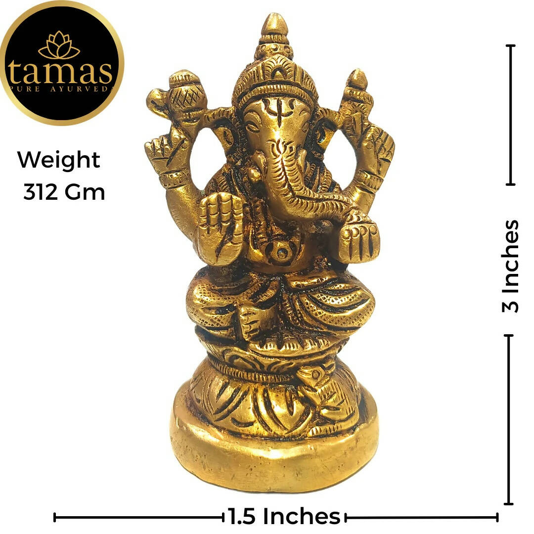 Tamas Brass Handmade Vinayakmoorti Ganesha Statue (Golden) - Distacart