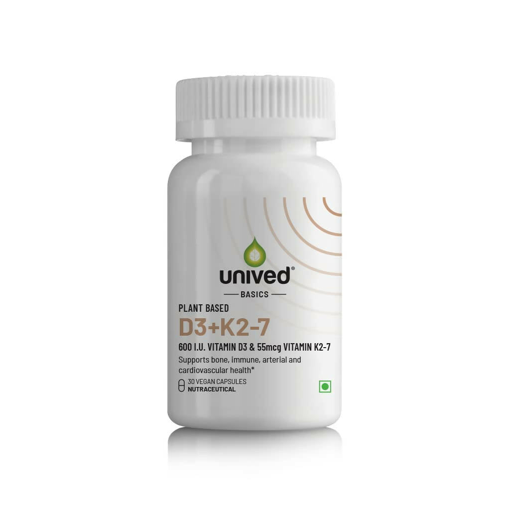 Unived Basics D3+K2 (MK-7) | Vegan Vitamin D3 600 IU & Vitamin K2-7 - Distacart